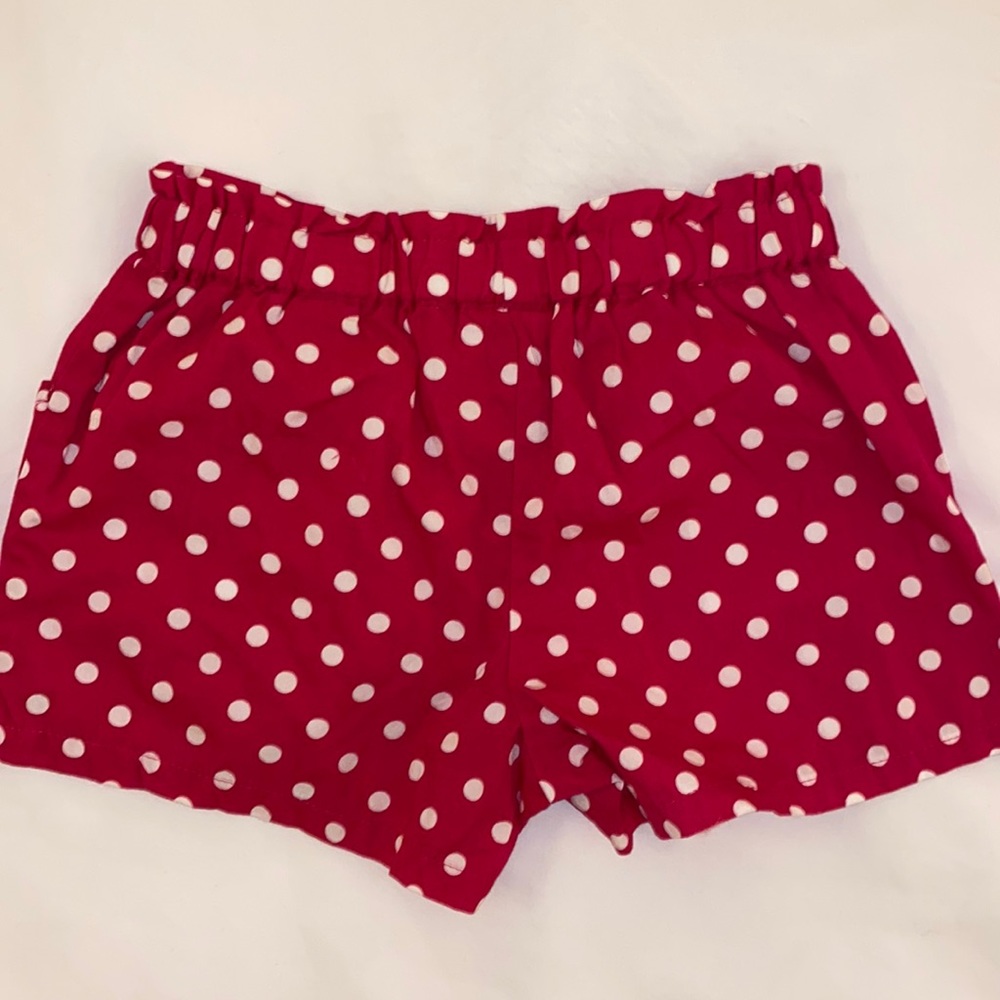 Gymboree Pink Cotton White Polkadots Summer Shorts Elastic Waist Size 5T - Picture 6 of 8